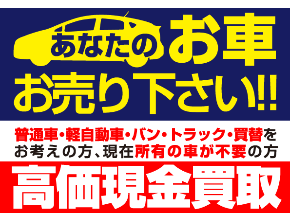 あなたのお車お売り下さい！
